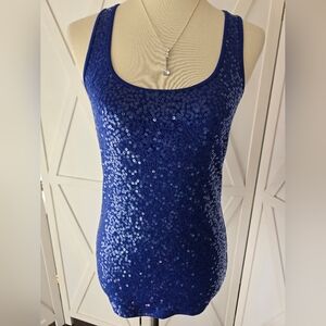 Express Blue Sequin Tank Top
